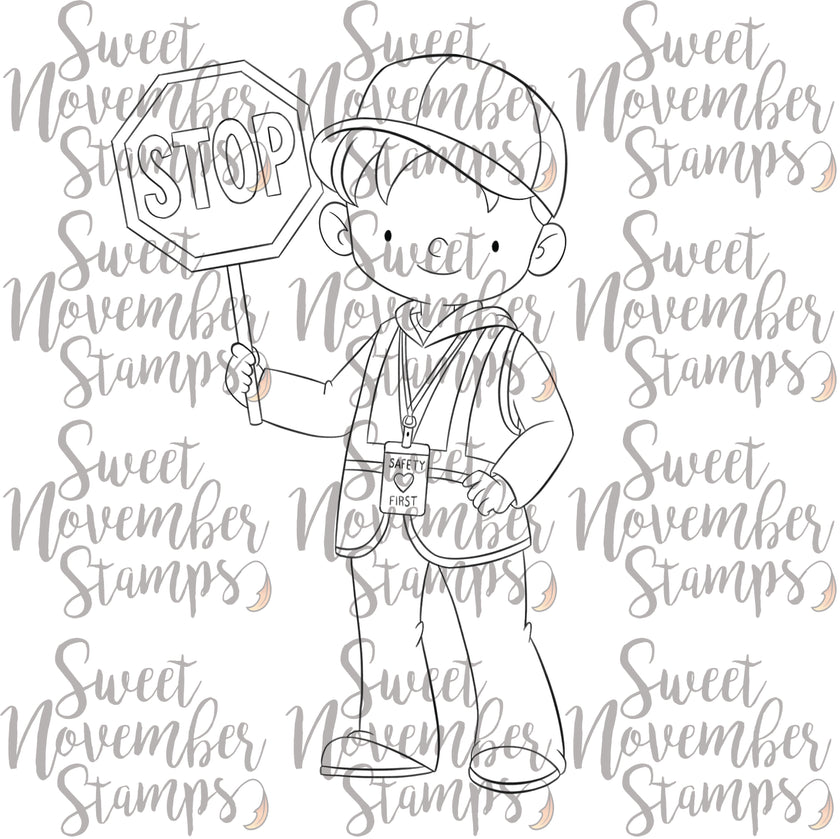 Digital Stamp - First Day: Crossing Guard Tony