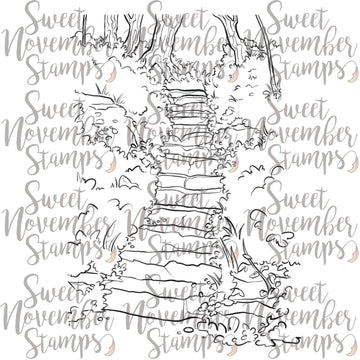 Digital Stamp - Background Builder: Forest Staircase