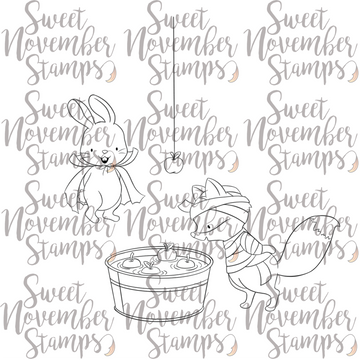 Digital Stamp - Halloween Party: Apple Bobbing