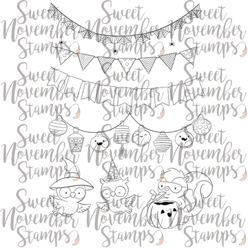 Digital Stamp - Halloween Party: Decorating