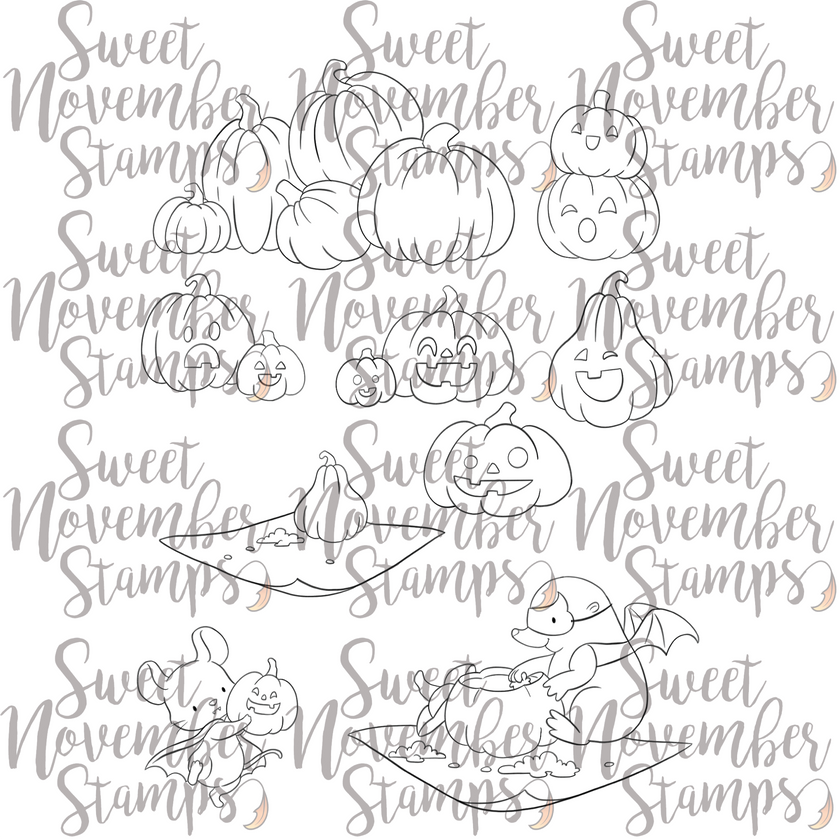 Digital Stamp - Halloween Party: Pumpkin Carving