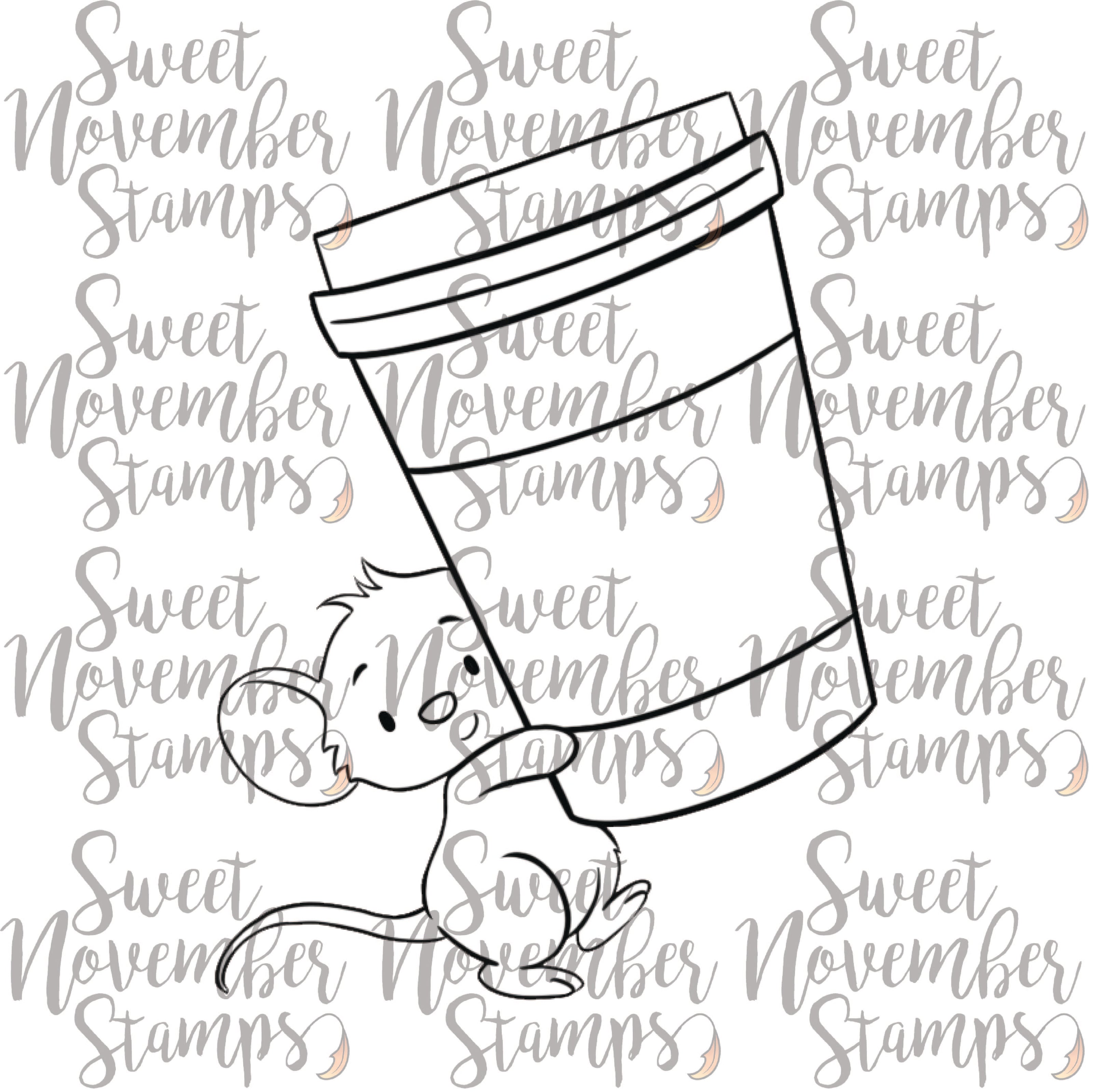 Digital Stamp - Hot Coffee Mouse