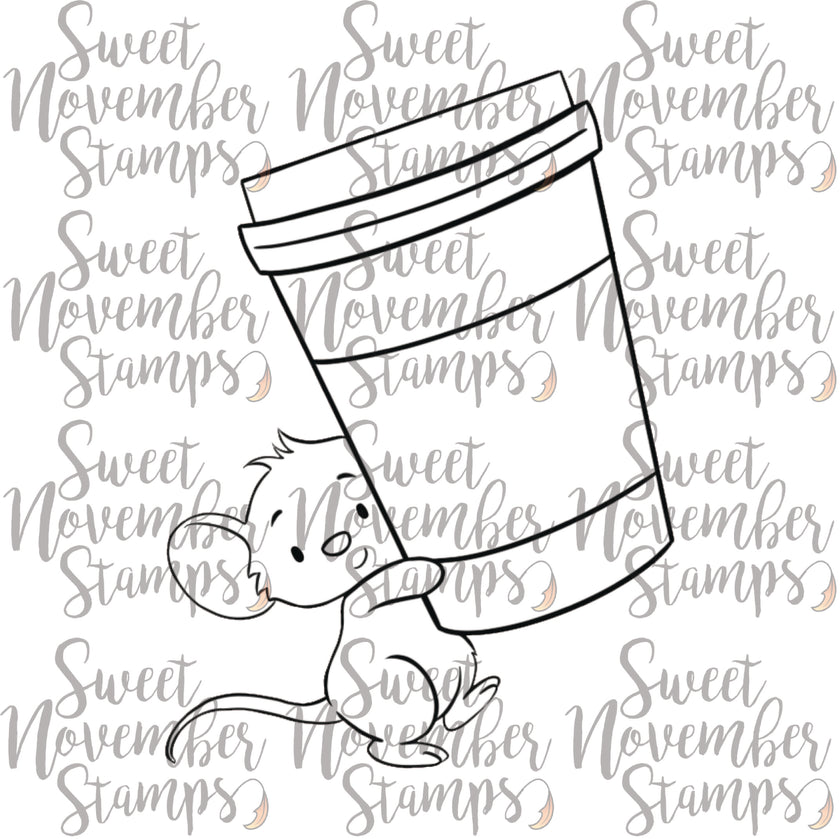 Digital Stamp - Hot Coffee Mouse