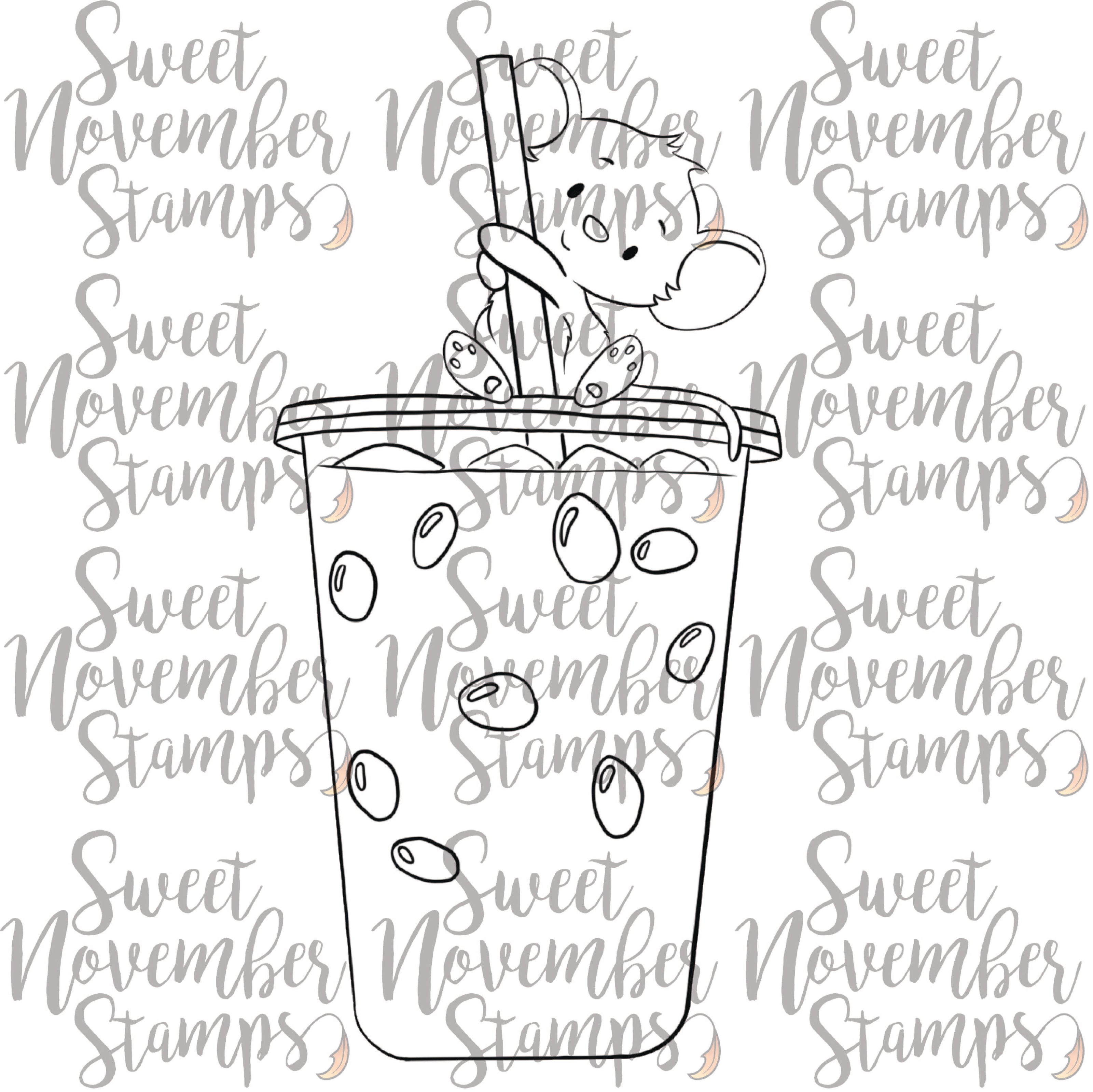 Digital Stamp - Iced Coffee Mouse