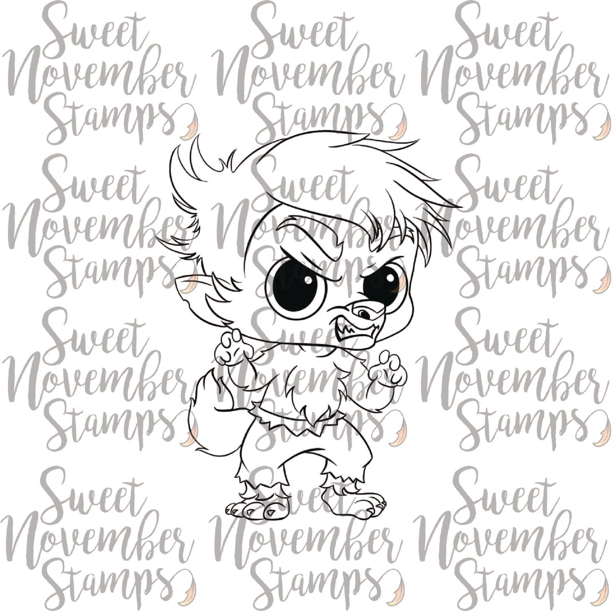 Digital Stamp - Li'l Wolfy Scary