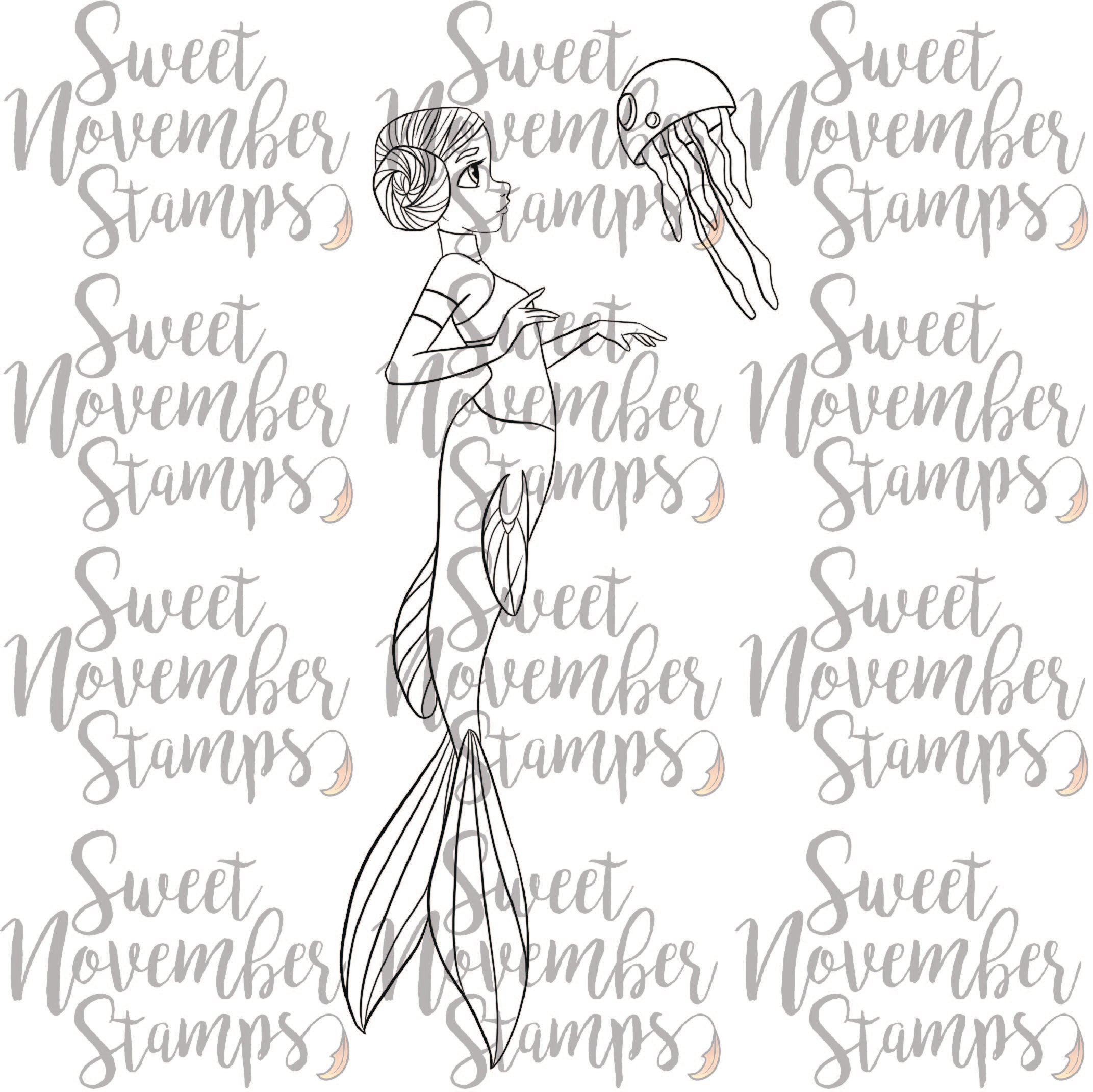 Digital Stamp - May the Fourth Leia and jelly droid