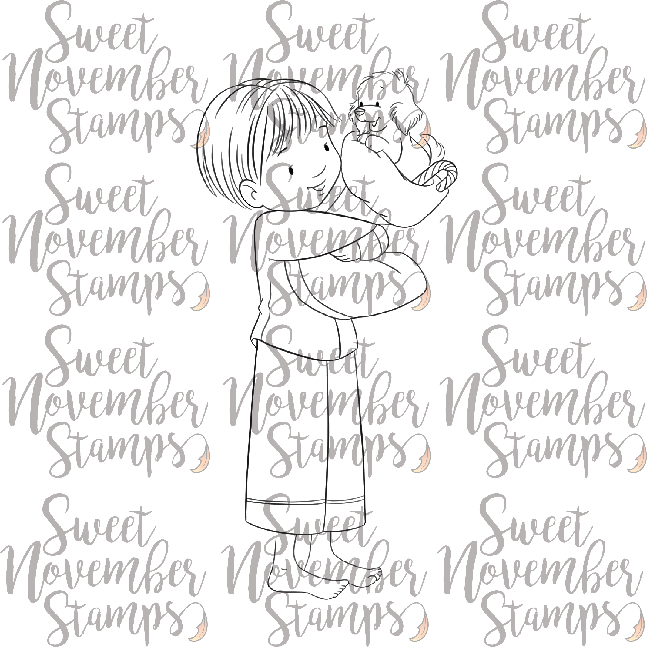 Digital Stamp - The Stockings Were Hung: Michael