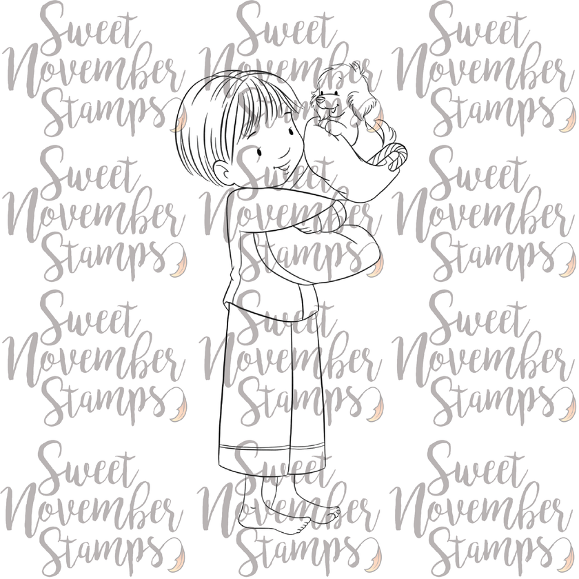 Digital Stamp - The Stockings Were Hung: Michael