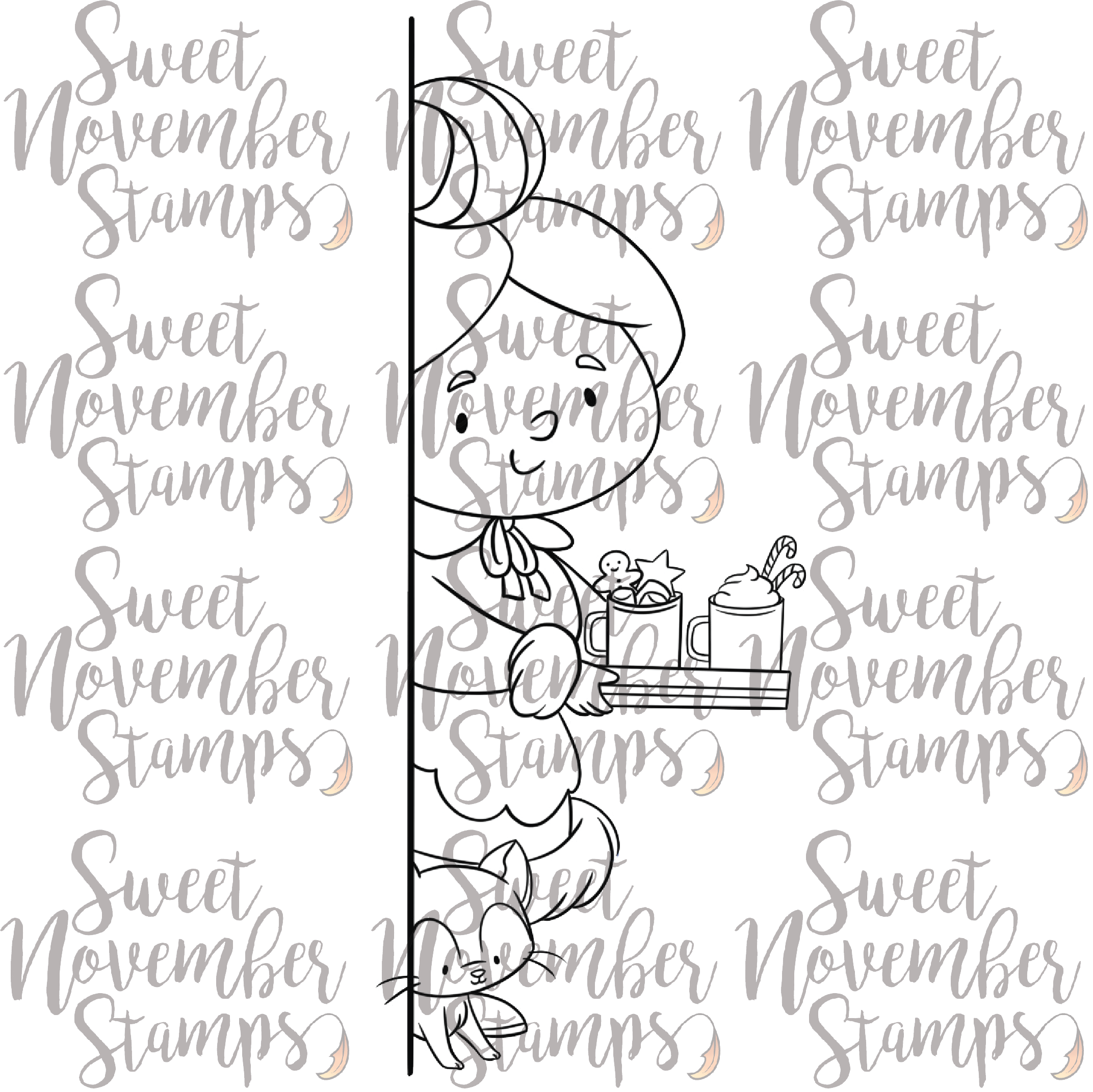 Digital Stamp - No Peeking: Mrs. Claus