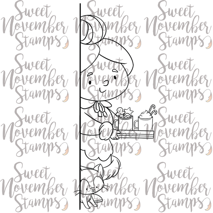 Digital Stamp - No Peeking: Mrs. Claus