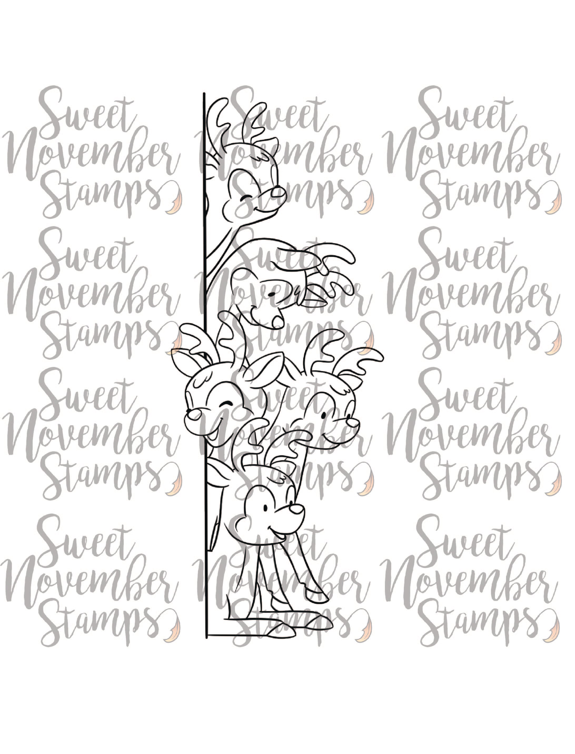 Digital Stamp - No Peeking: Reindeer