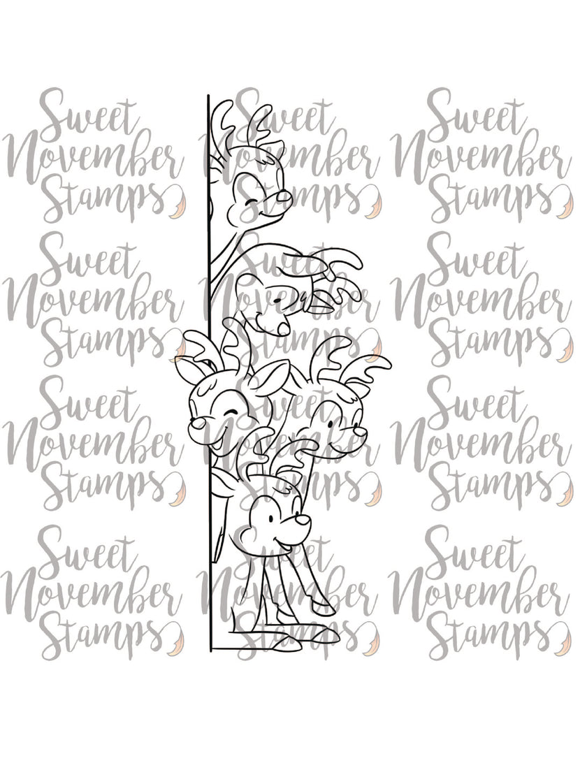Digital Stamp - No Peeking: Reindeer