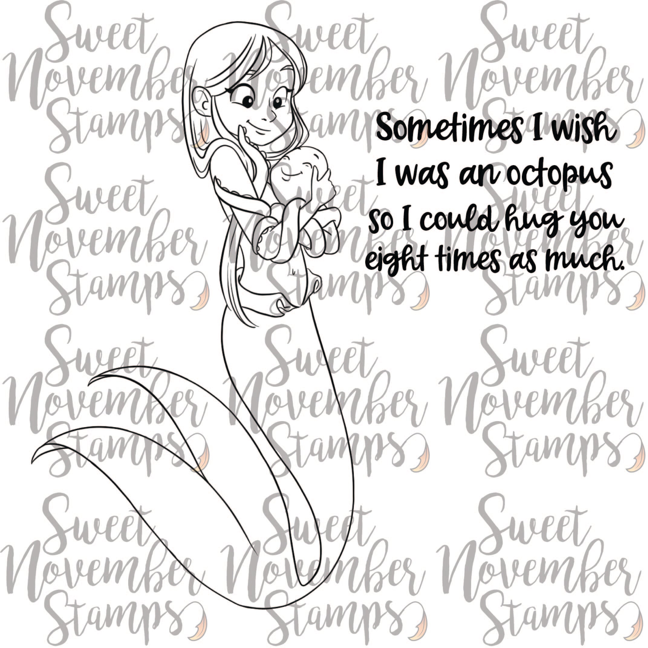 Digital Stamp - MerMay 24: Octopus Hugs