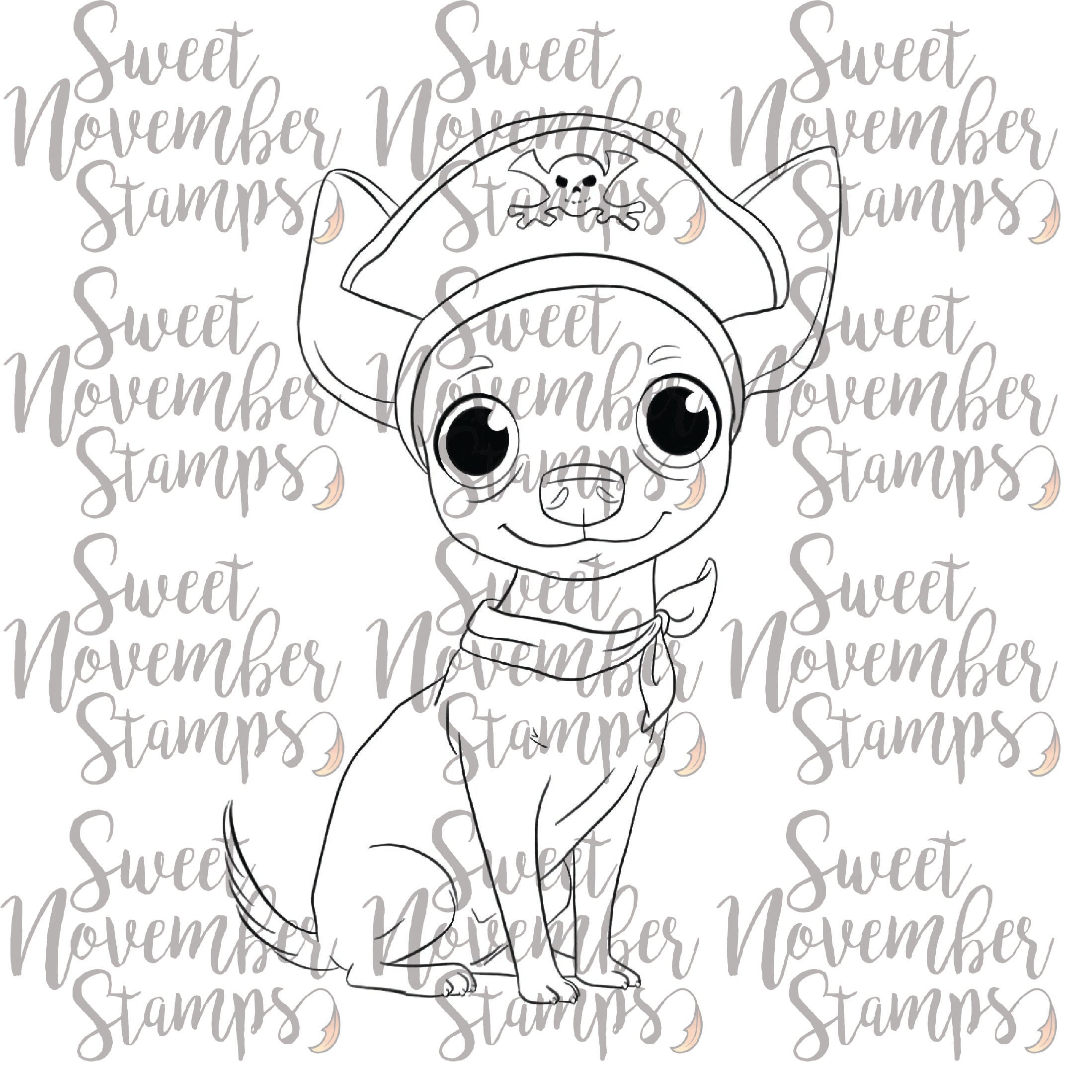 Digital Stamp - Howl-O-Ween Pups: Pepe's Pirate Costume