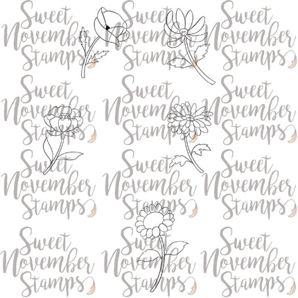 Digital Stamp - Petal Party Flowers