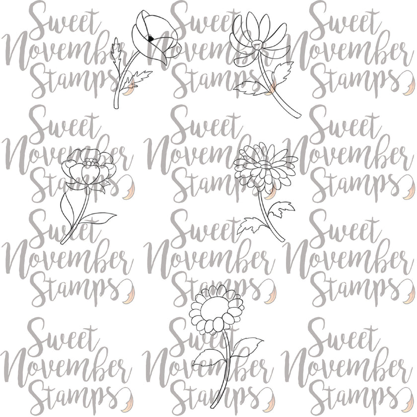 Digital Stamp - Petal Party Flowers