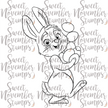 Digital Stamp - Prepping for Easter: Bunny with Eggs