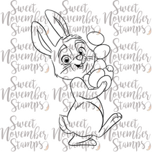 Load image into Gallery viewer, Digital Stamp - Prepping for Easter: Bunny with Eggs
