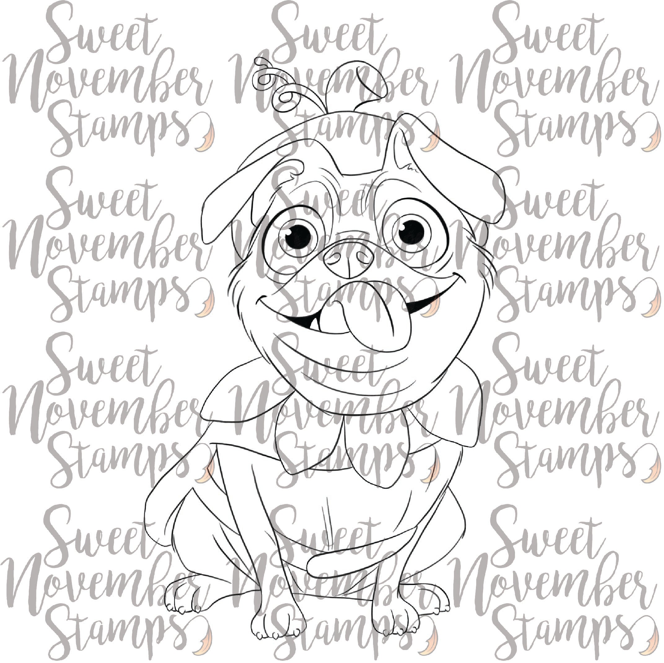 Digital Stamp - Howl-O-Ween Pups: Pugsley's Pumpkin Costume