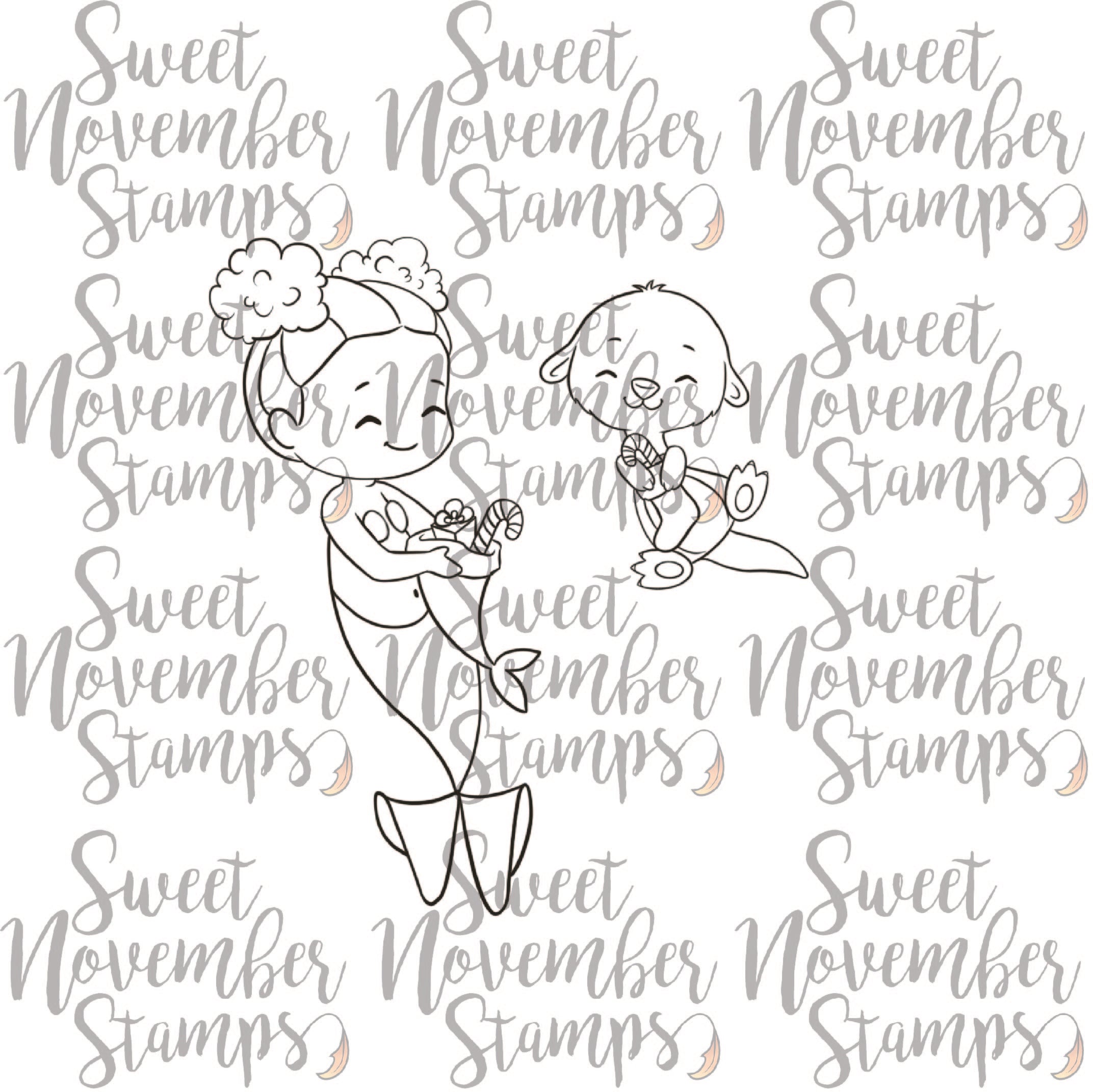 Digital Stamp - Merwee Christmas: Ralphie and Tasha