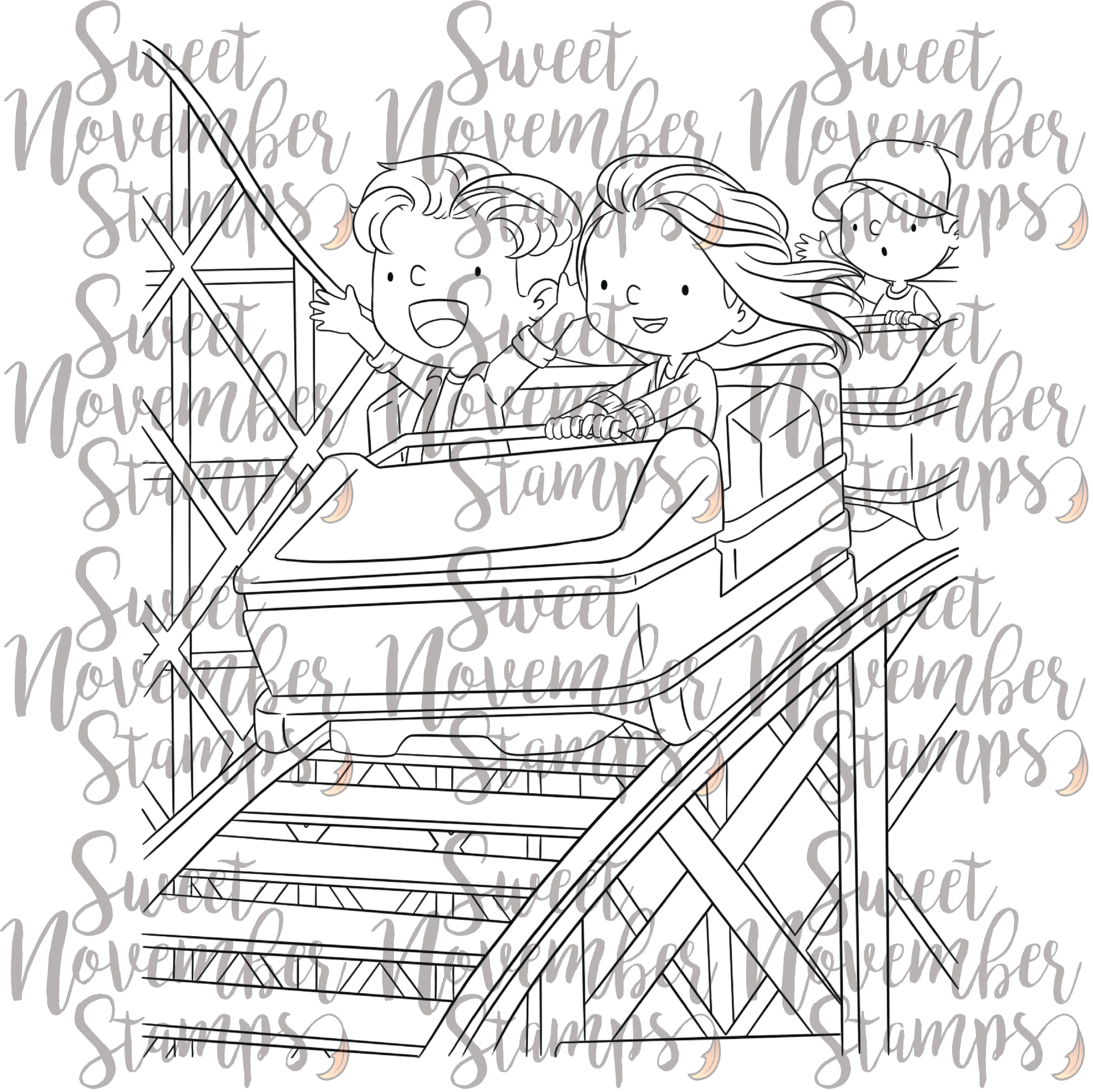 Digital Stamp - Fair Fun: Roller Coaster