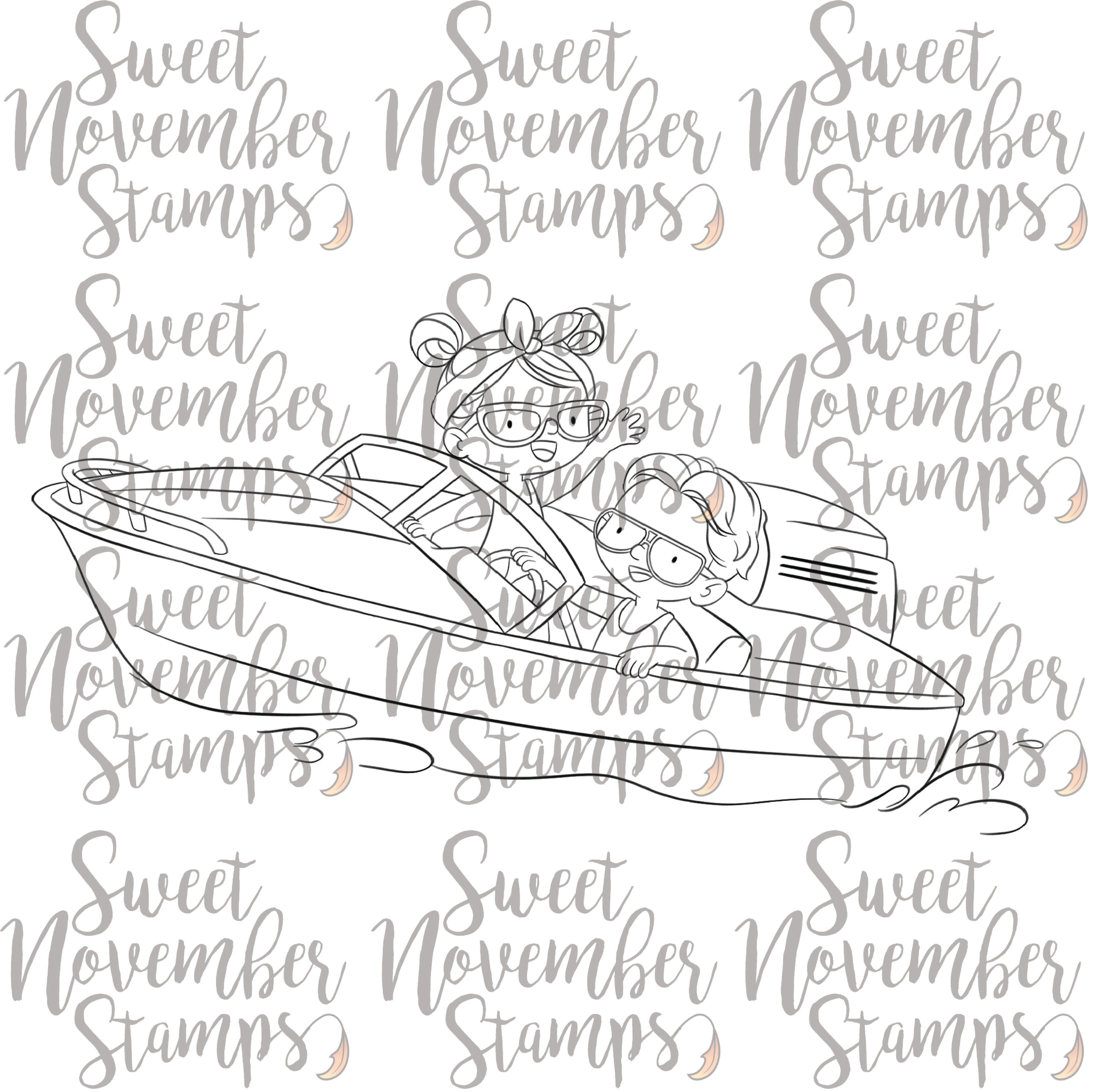 Digital Stamp - Summer On The Go: Motorboat