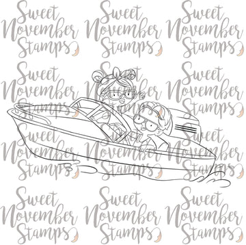 Digital Stamp - Summer On The Go: Motorboat