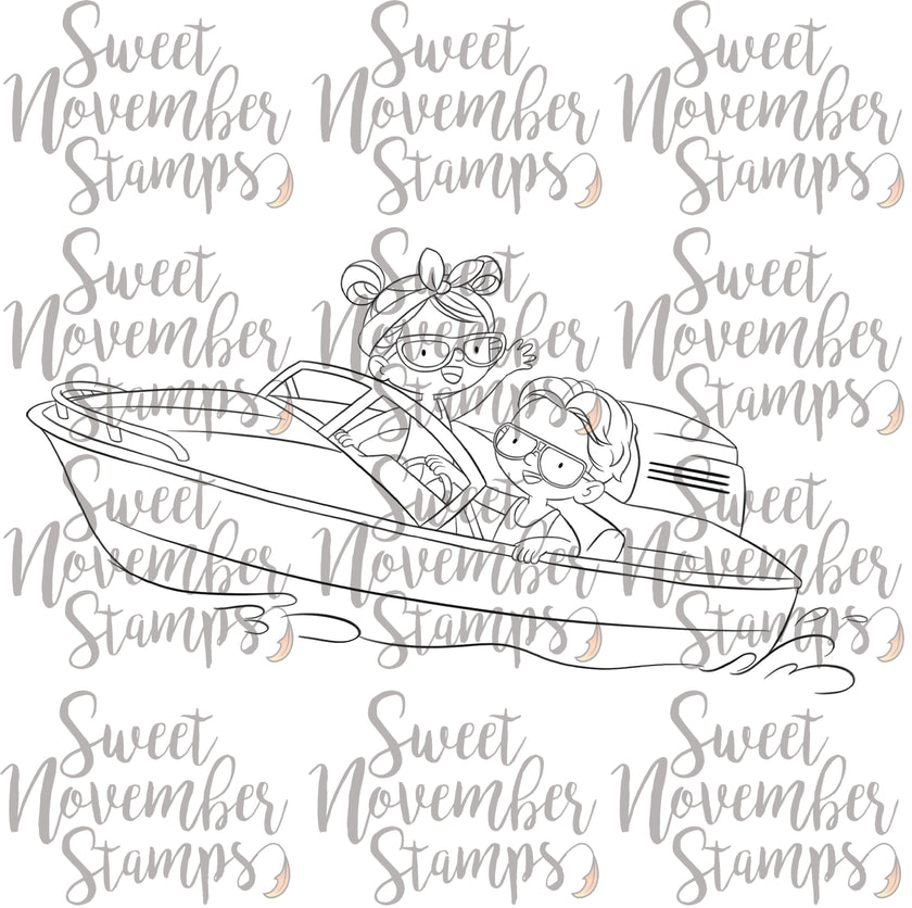 Digital Stamp - Summer On The Go: Motorboat