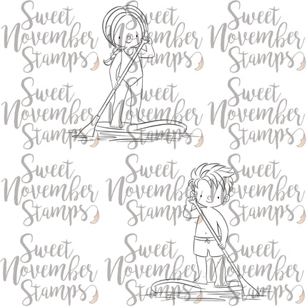 Digital Stamp - Summer On The Go: Paddleboarding
