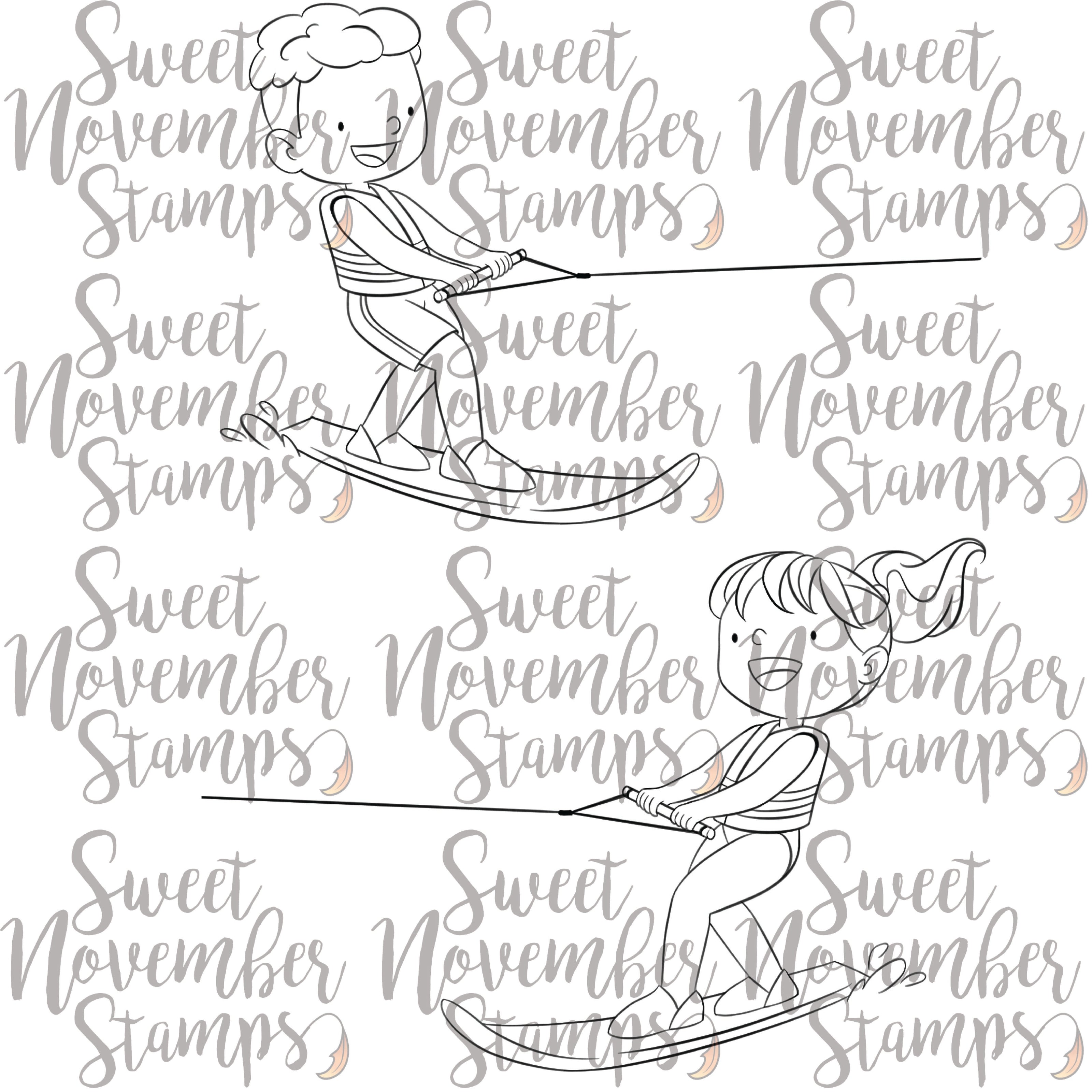 Digital Stamp - Summer On The Go: Water Skiing