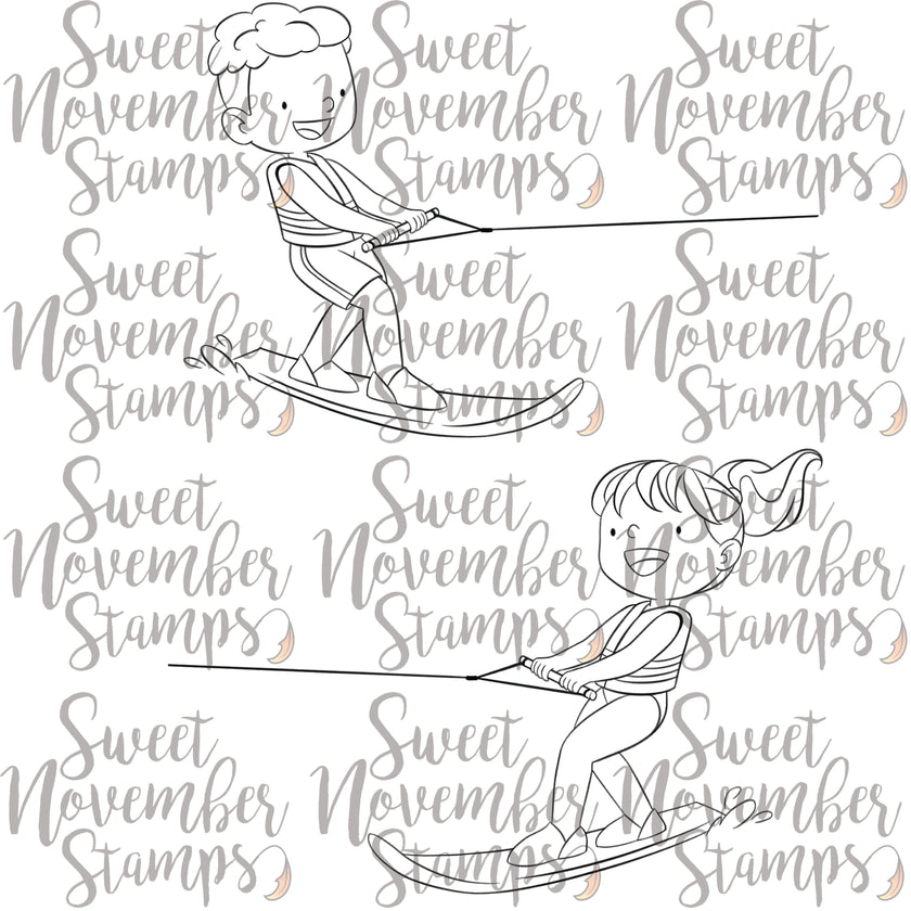 Digital Stamp - Summer On The Go: Water Skiing