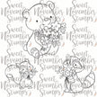 Digital Stamp - Spring Woodland: Squirrel, Cub and Raccoon