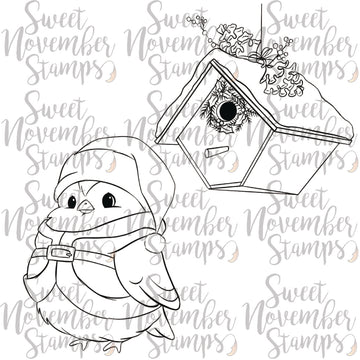 Digital Stamp - Santa Bird