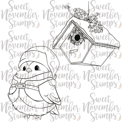 Digital Stamp - Santa Bird