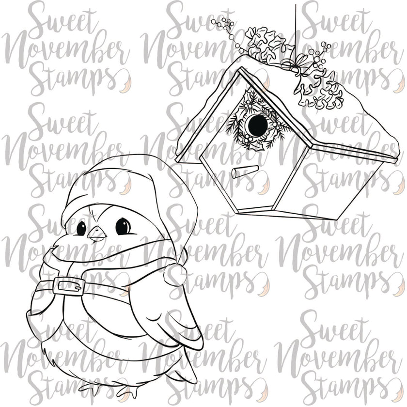 Digital Stamp - Santa Bird