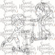 Digital Stamp - On the Go: Kick Scooter Kyle and Marcie