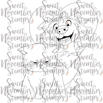 Digital Stamp - Scrappy and Sulky: Heart Attack