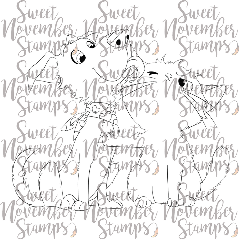 Digital Stamp - Scrappy and Sulky: Kisses