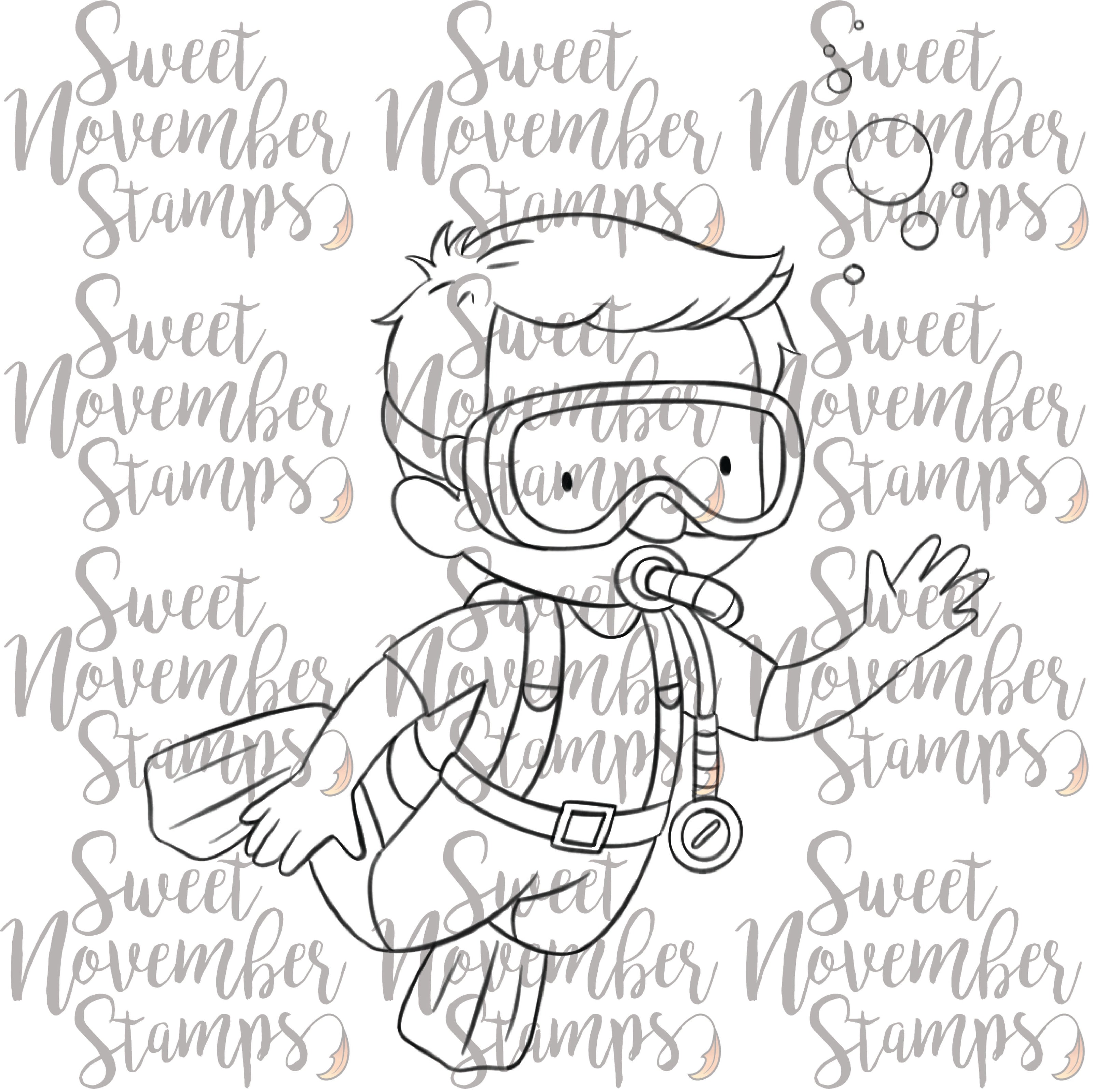 Digital Stamp - Scuba Sammy