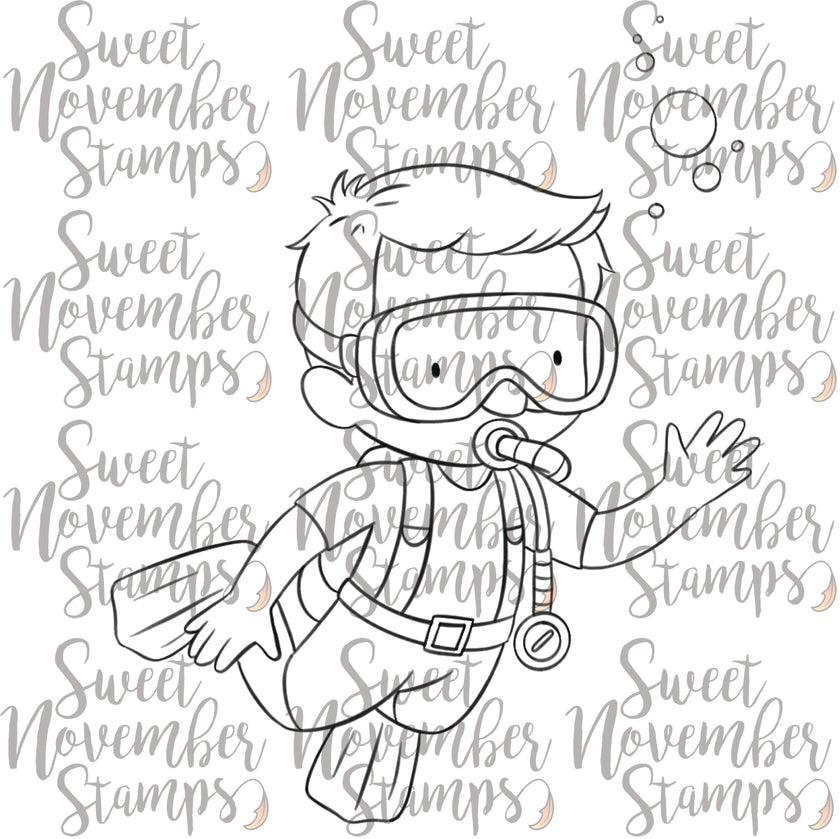 Digital Stamp - Scuba Sammy