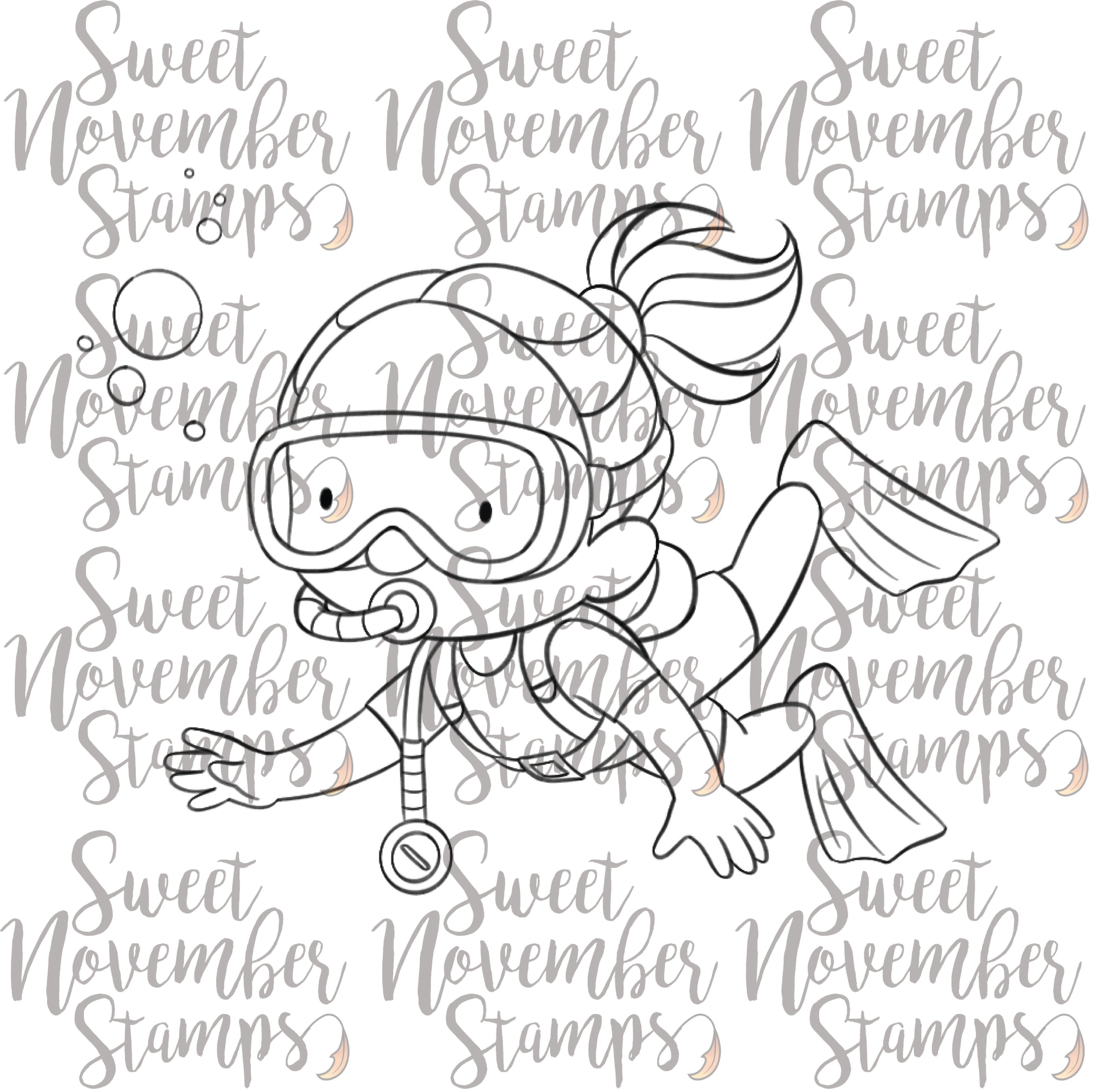 Digital Stamp - Scuba Sara