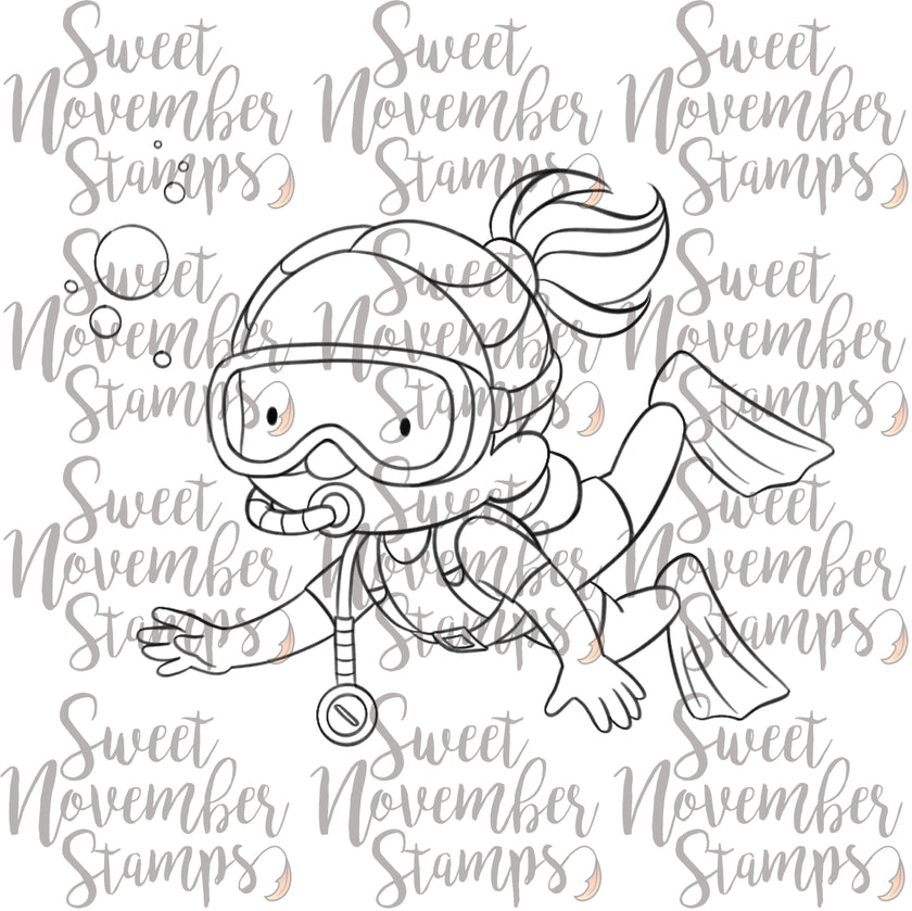 Digital Stamp - Scuba Sara