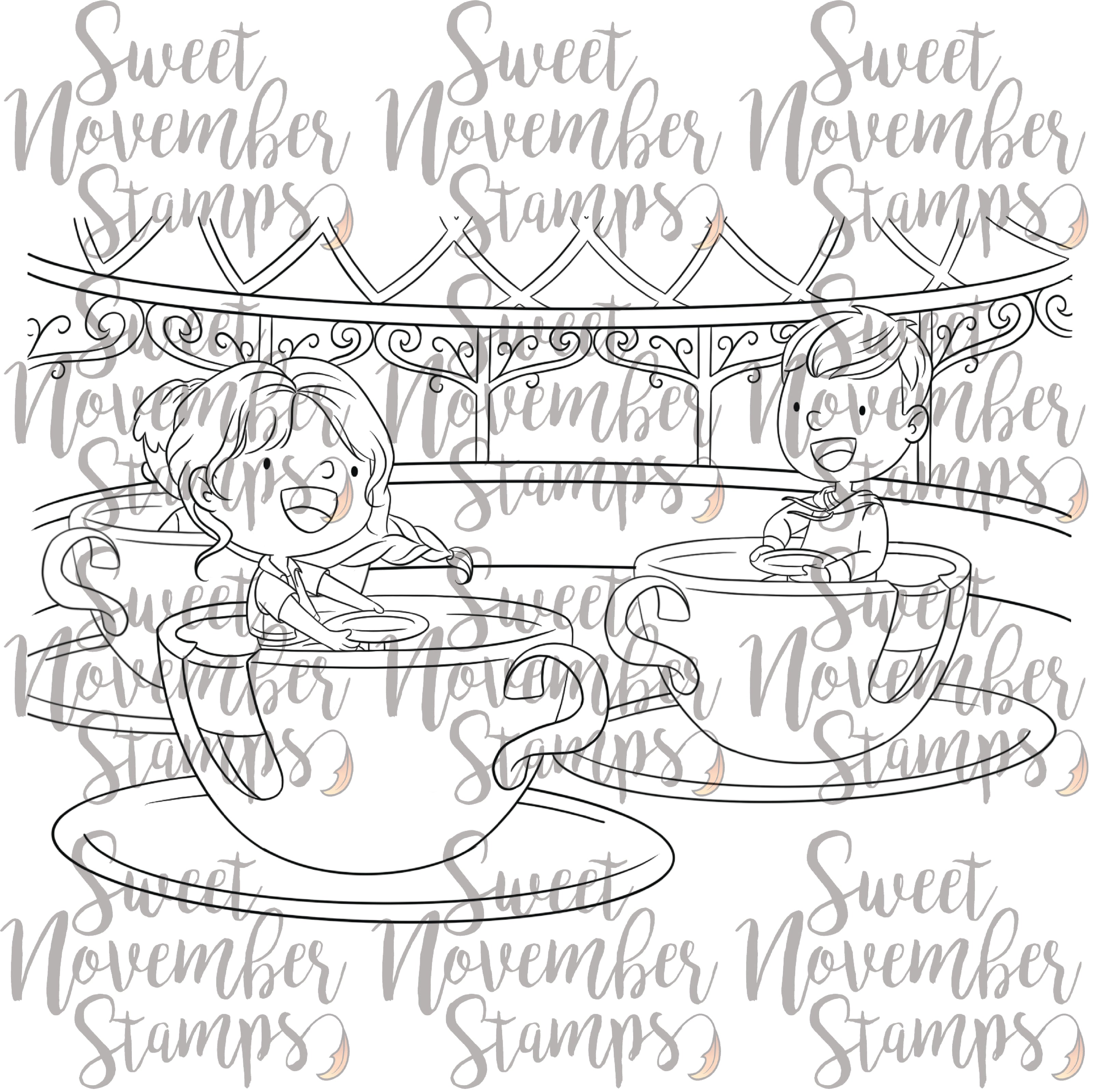 Digital Stamp - Fair Fun: Tea Cups