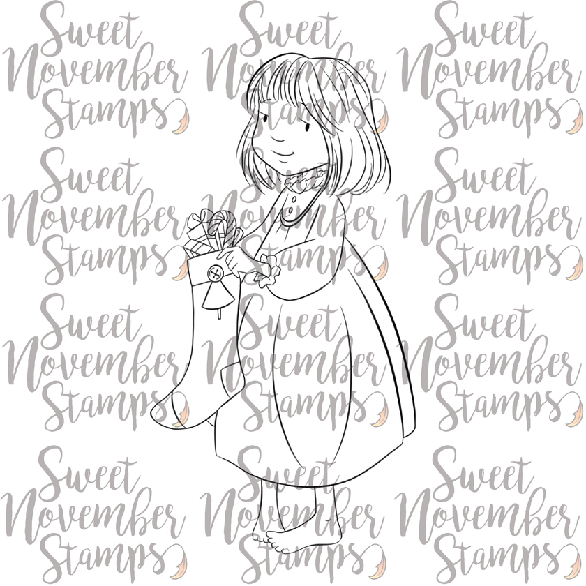 Digital Stamp - The Stockings Were Hung: Allison