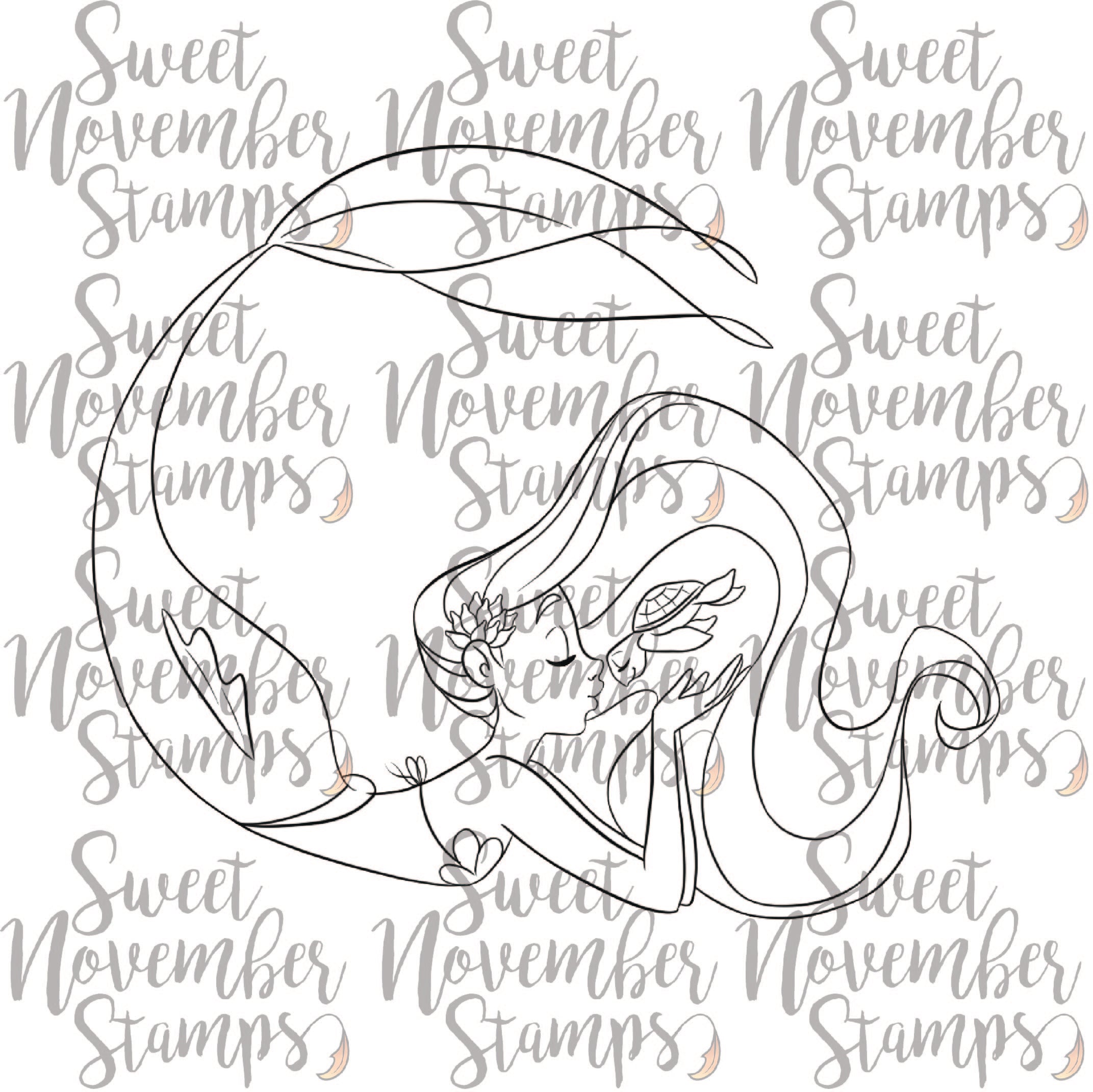 Digital Stamp - Love to Sea You: Turtle Kisses