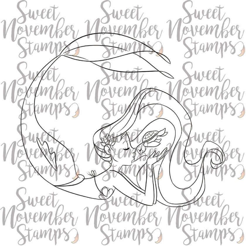 Digital Stamp - Love to Sea You: Turtle Kisses