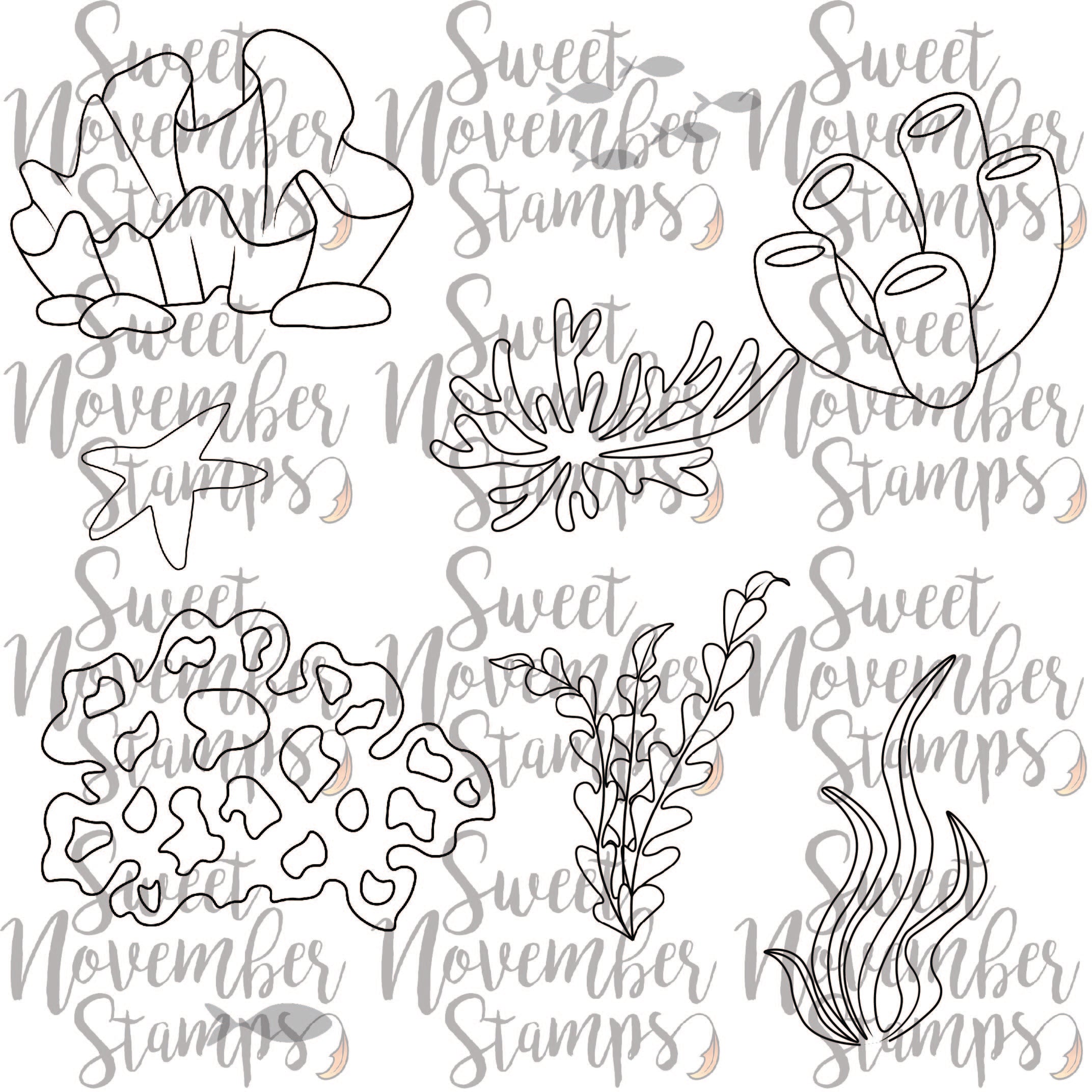 Digital Stamp - Deep Sea Friends: Ocean Background Builder Sets 1 and 2