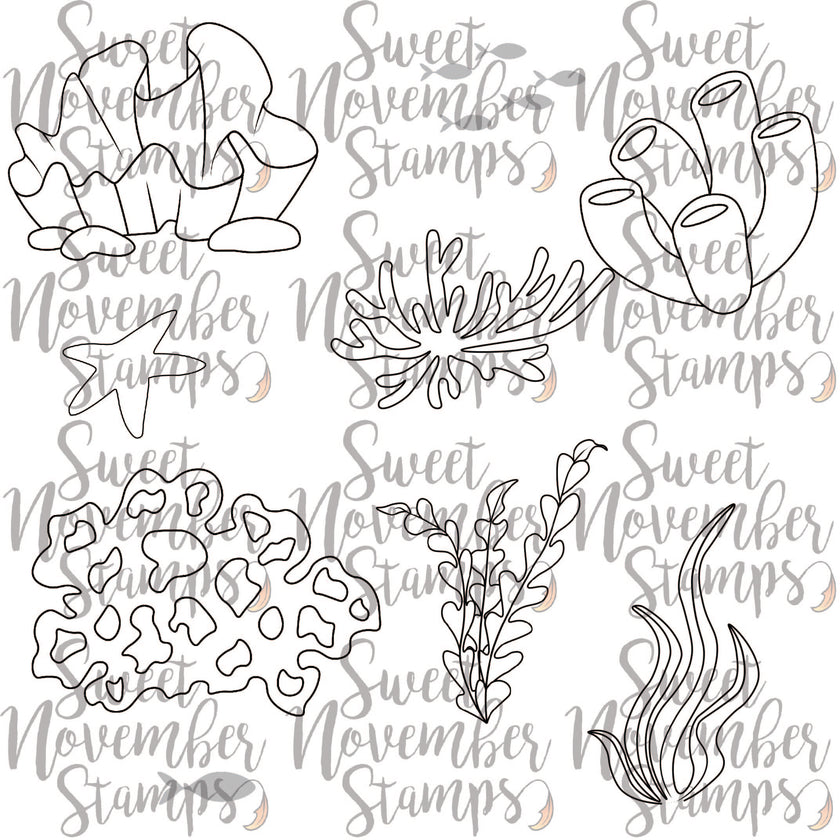 Digital Stamp - Deep Sea Friends: Ocean Background Builder Sets 1 and 2