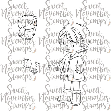Digital Stamp - Spring Woodland: Tara and Owl
