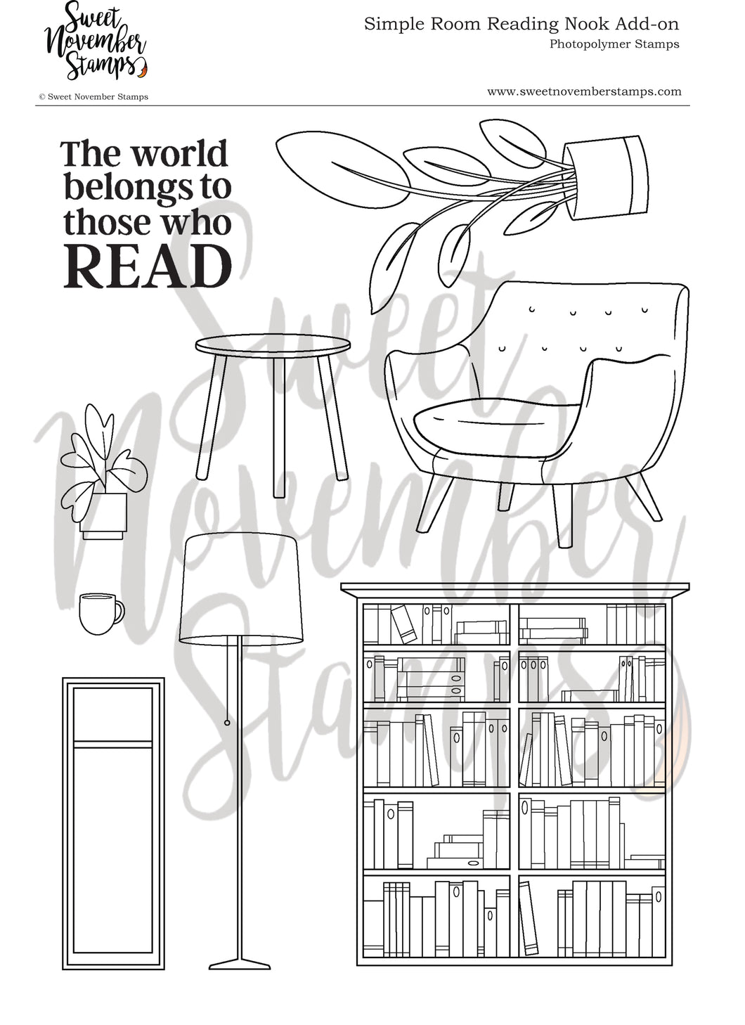 Clear Stamp Set - Simple Room Reading Nook Add-On